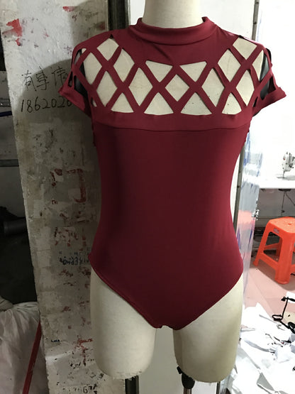 Burnt flower ripped jumpsuit