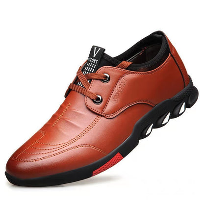Casual Leather Shoes Men's Breathable Driving Shoes Laces
