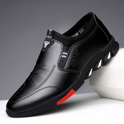 Casual Leather Shoes Men's Breathable Driving Shoes Laces