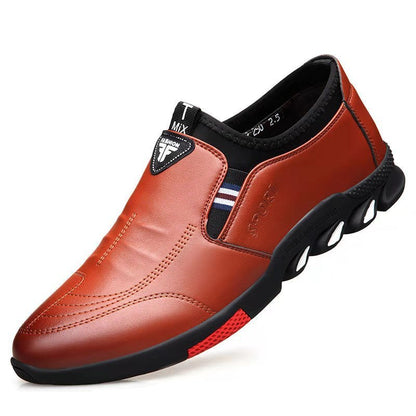 Casual Leather Shoes Men's Breathable Driving Shoes Laces