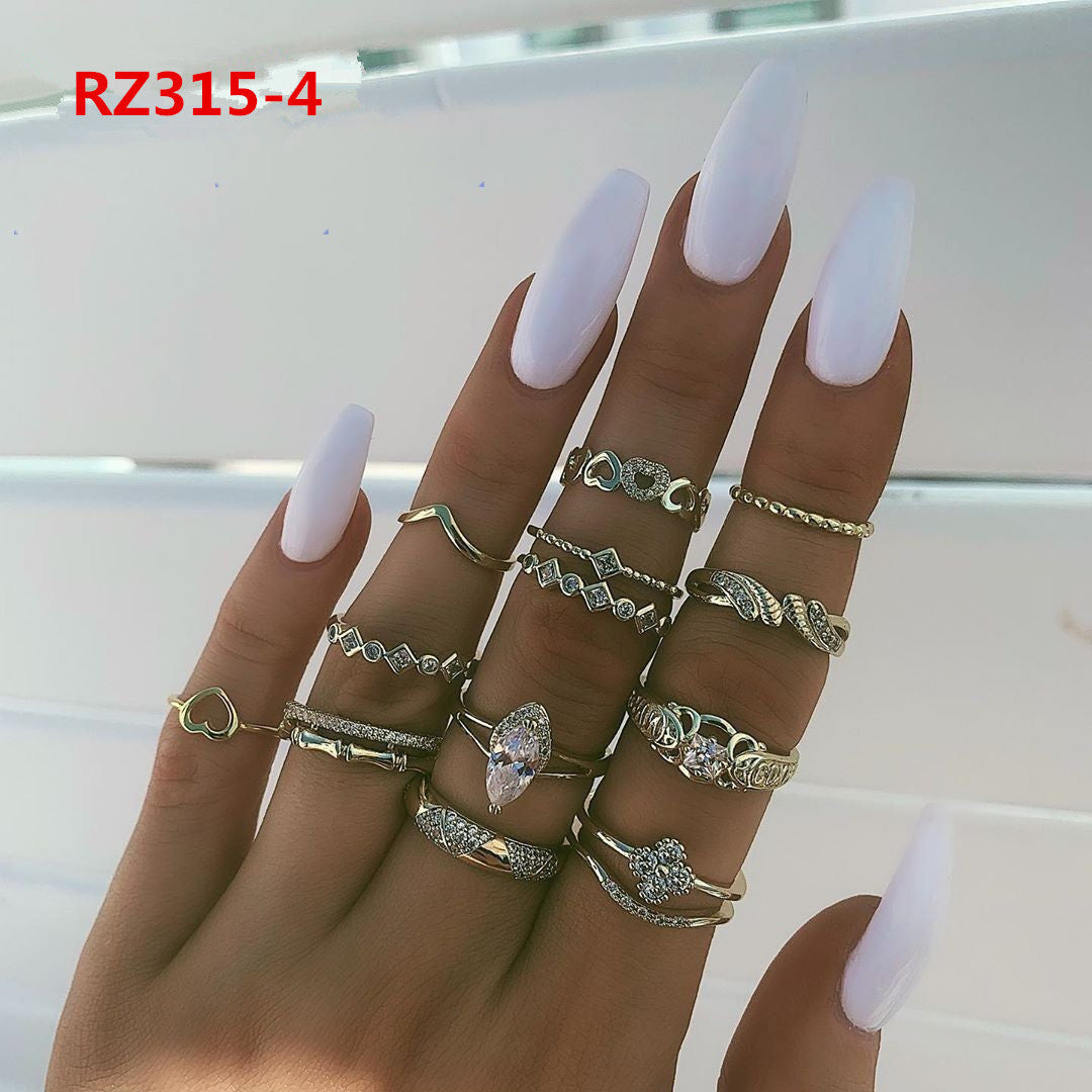 Women's Accessories Diamond Bohemian Couple Ring Set