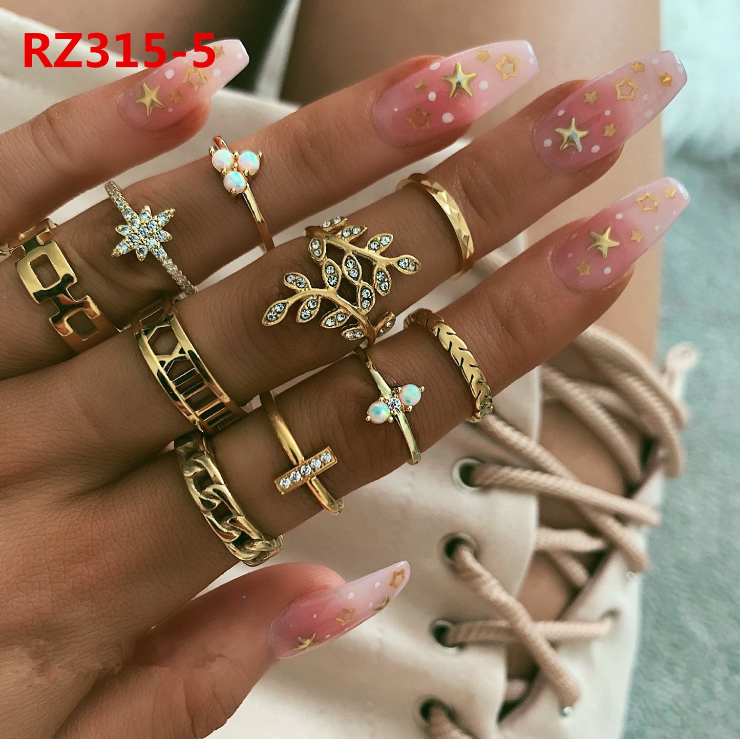 Women's Accessories Diamond Bohemian Couple Ring Set