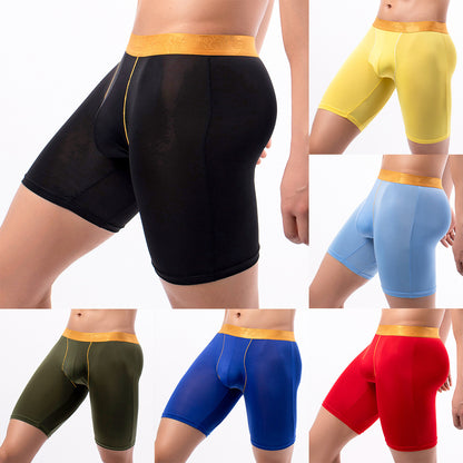 Men's Thin Ice Silk Lengthened Anti-wear Leg Underwear