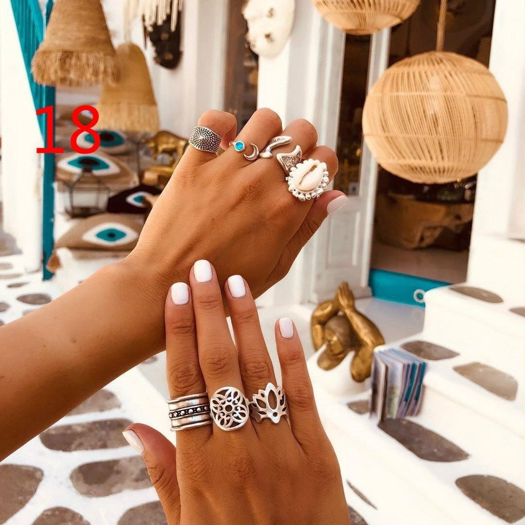 Women's Accessories Diamond Bohemian Couple Ring Set