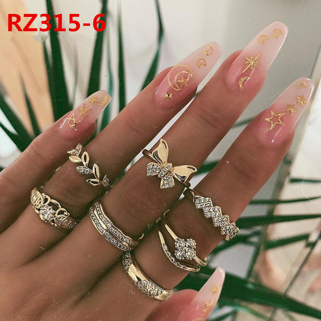 Women's Accessories Diamond Bohemian Couple Ring Set