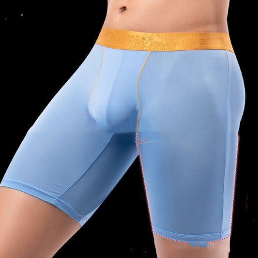 Men's Thin Ice Silk Lengthened Anti-wear Leg Underwear