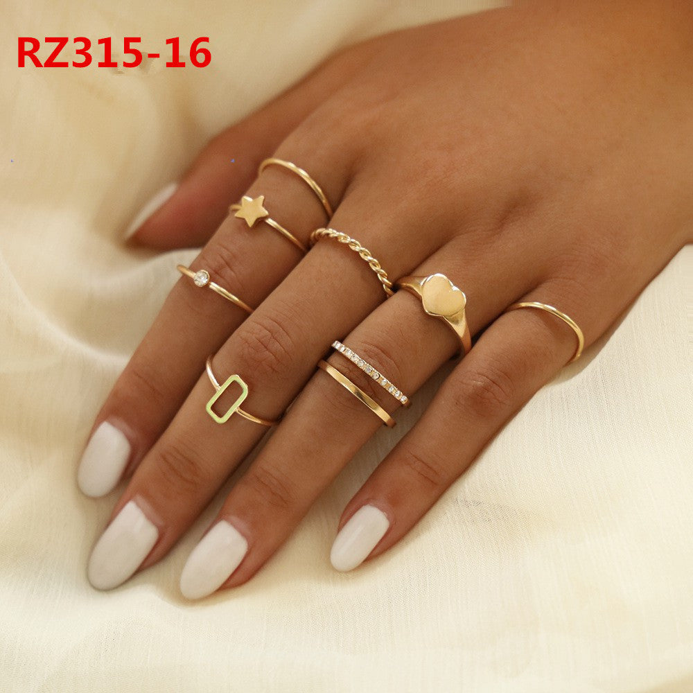 Women's Accessories Diamond Bohemian Couple Ring Set
