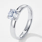 Simple Four-claw Round Diamond Stainless Steel Ring