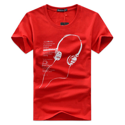 Men's T-shirt Cotton Printed Men's Short Sleeve Large Size Base Half Sleeve