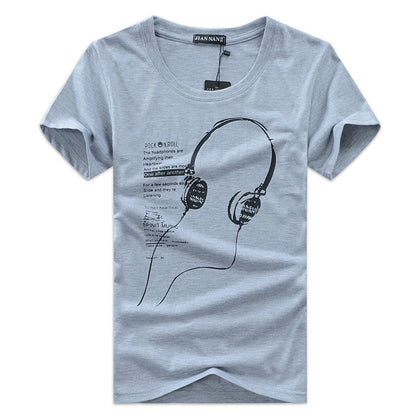 Men's T-shirt Cotton Printed Men's Short Sleeve Large Size Base Half Sleeve