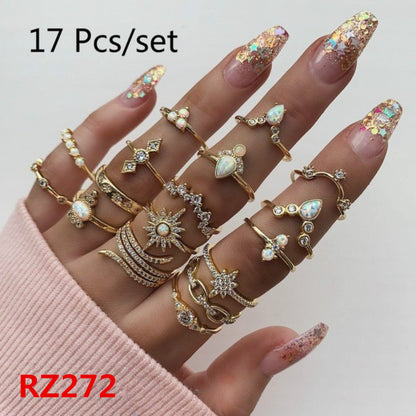 Women's Accessories Diamond Bohemian Couple Ring Set