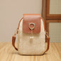 Trendy Straw Mobile Phone Pearl Tassel Bag