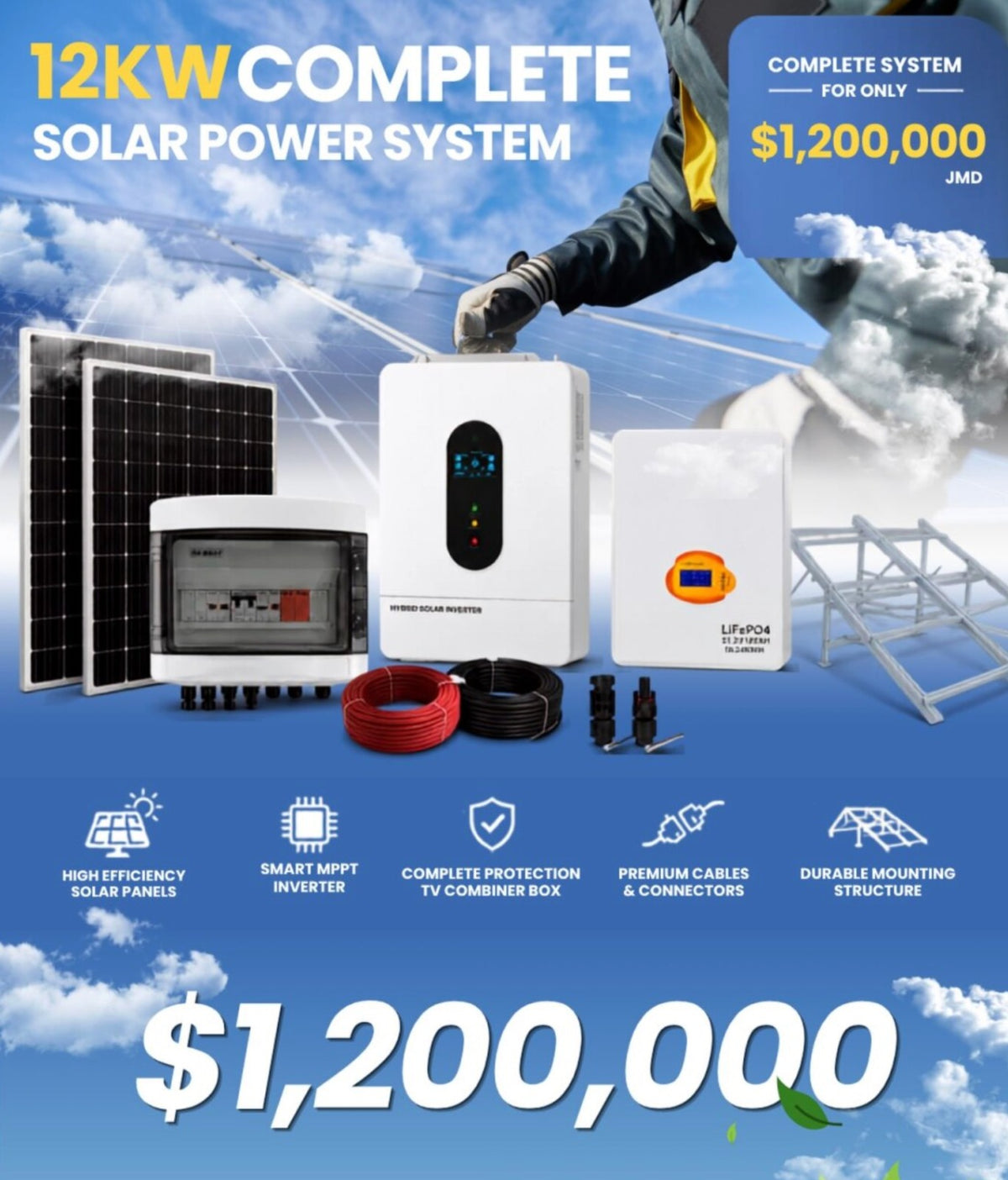 12kW Off-Grid Solar System with 30.72kWh Battery Storage
