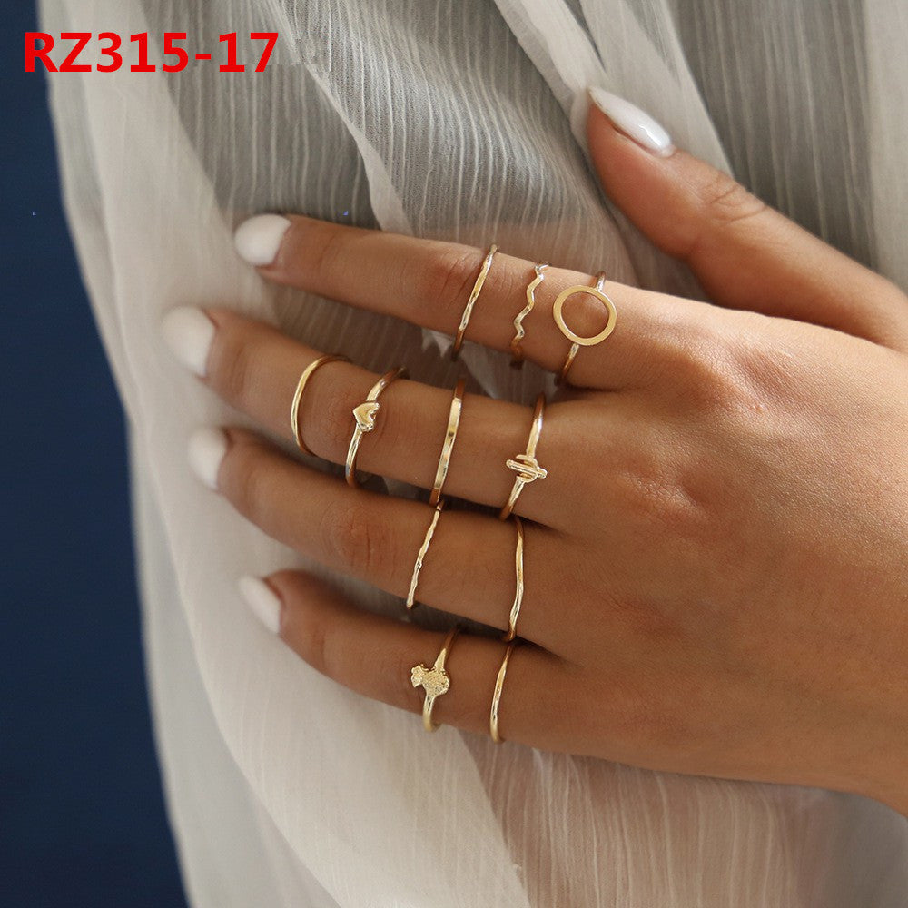 Women's Accessories Diamond Bohemian Couple Ring Set