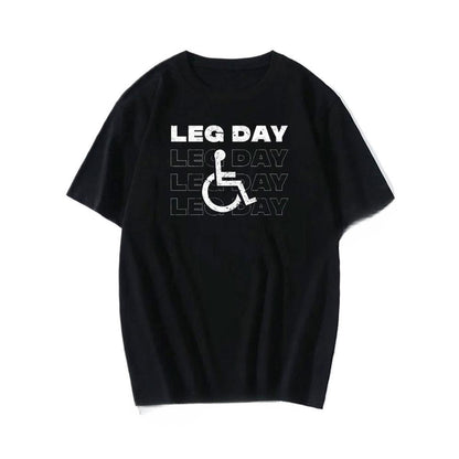 Novelty Novelty Leg Day Graphic Printed Bodybuilder T-shirt