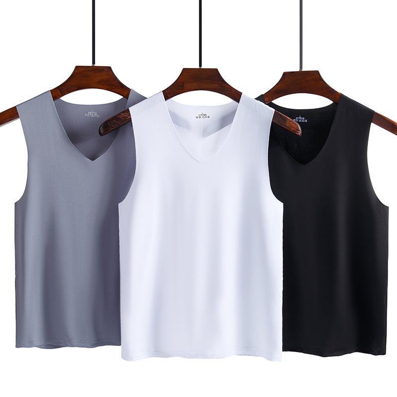Seamless Ice Silk Vest Men's Summer Youth Thin