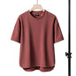 Men's New Solid Color Round Neck Loose Top T-shirt With Short Sleeves