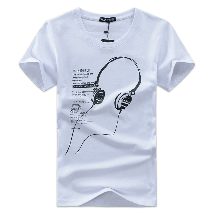 Men's T-shirt Cotton Printed Men's Short Sleeve Large Size Base Half Sleeve