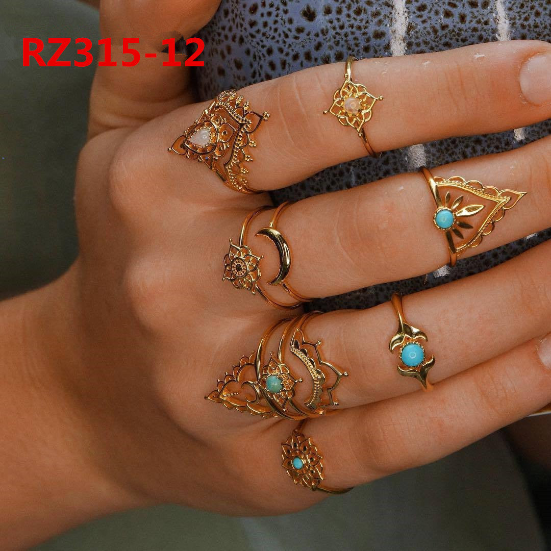 Women's Accessories Diamond Bohemian Couple Ring Set